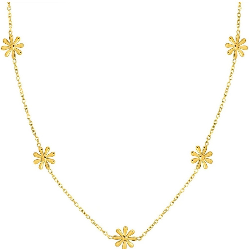 Elegant Charming Gold Floral Necklace